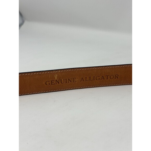 Genuine Alligator Black Belt Size 38 Womens Made In Spain 1” Wide Vintage main image 5